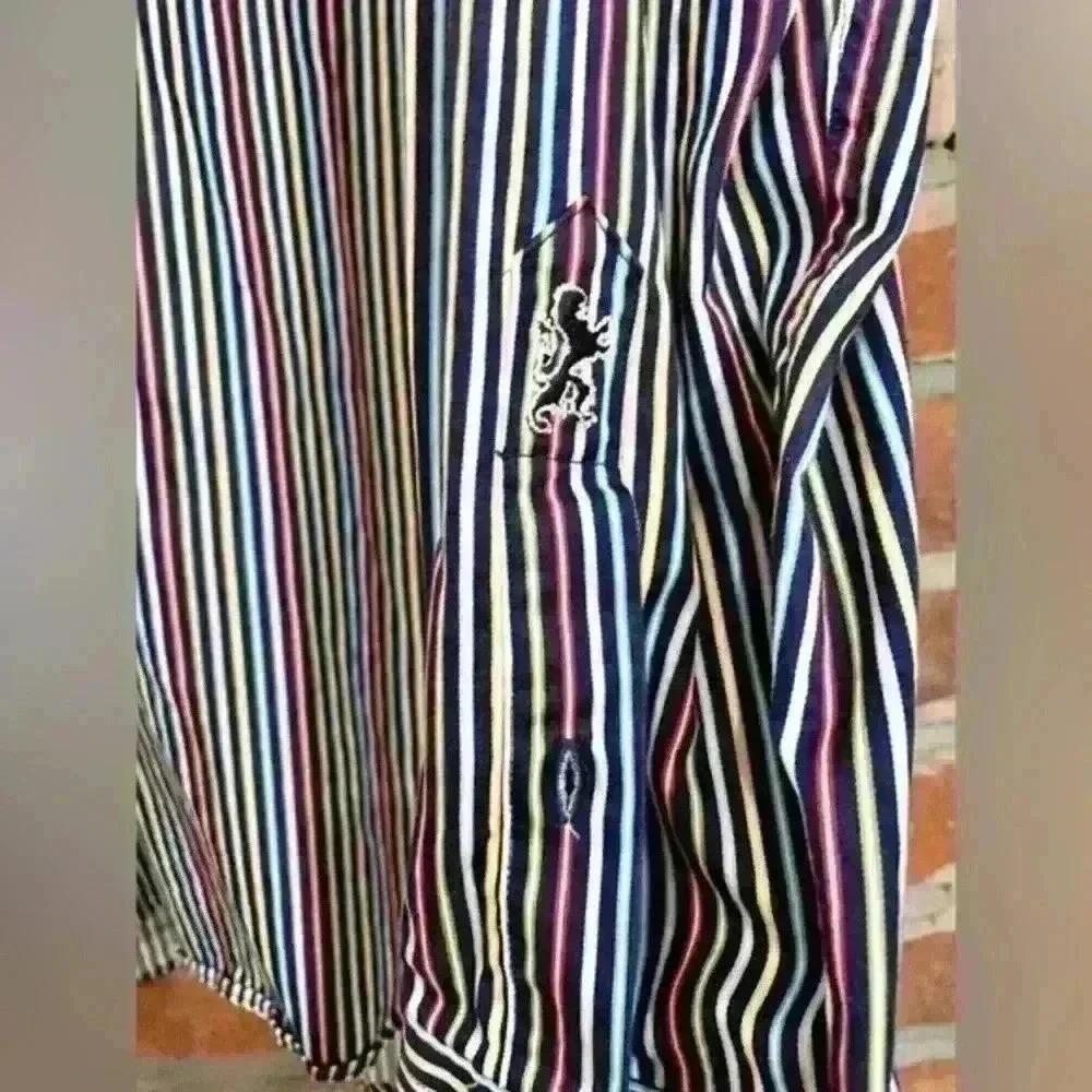 Bugatchi Striped Button Down Size‎ Medium - image 9